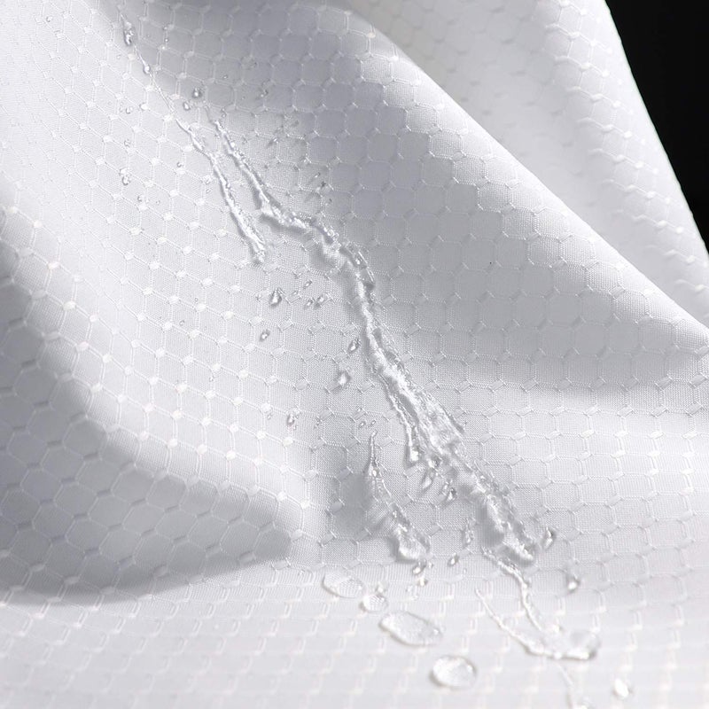 EurCross White Waffle Pattern Fabric Shower Curtain 72 x 78 inch, Heavyweight, Water-Repellent Longer Bathroom Shower Curtain 6ft Wide by 6.5ft Long - Image 4
